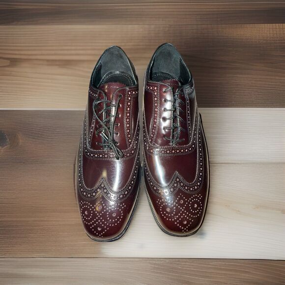 Florsheim Imperial Kenmoor Mens 8 3E Wingtip Shoes Burgundy Leather New - Picture 8 of 8